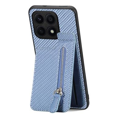 Kožený kryt Carbon Zipper na Honor X8a - Modrá