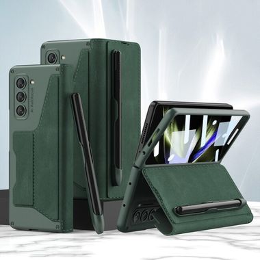 Kožený kryt GKK Armor na Samsung Galaxy Z Fold5 - Zelená