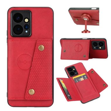 Kožený kryt Global Buckle na Xiaomi Redmi 12 - Červená