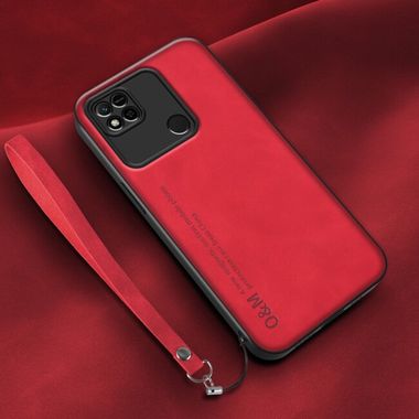 Kožený kryt LAMBA na Xiaomi Redmi 10C – Červená