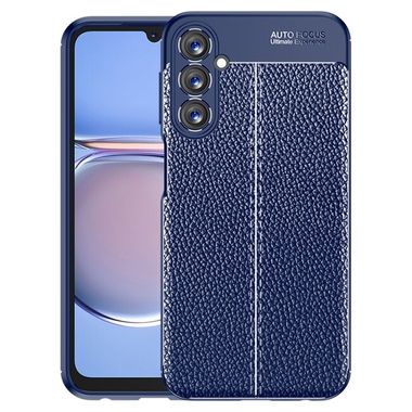 Kožený kryt Litchi na Samsung Galaxy A05s - Modrá