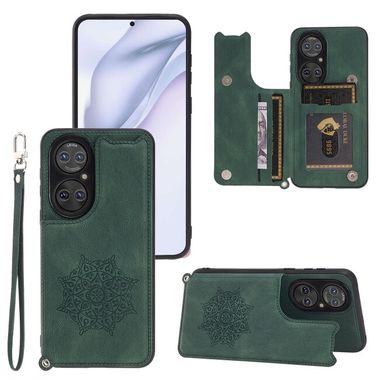 Kožený kryt MANDALA na Huawei P50 - Zelená
