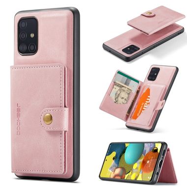 Kožený kryt na karty / JEEHOOD na Samsung Galaxy A51 5G - Ružová