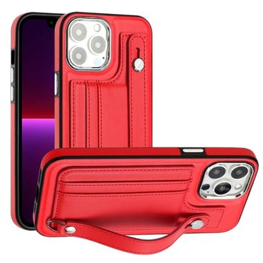 Kožený kryt Shockproof na iPhone 15 Pro Max - Červená