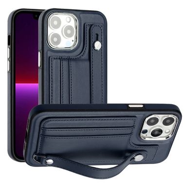 Kožený kryt Shockproof na iPhone 15 Pro Max - Modrá