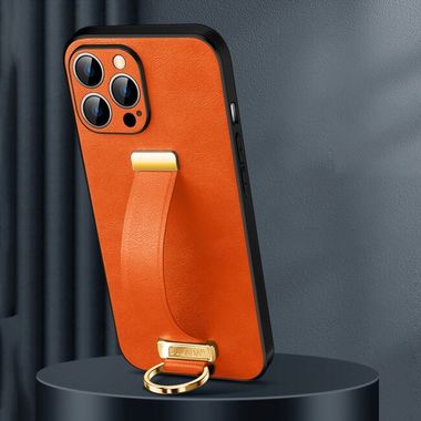 Kožený kryt SULADA Tide Cool na iPhone 15 Pro Max - Oranžová