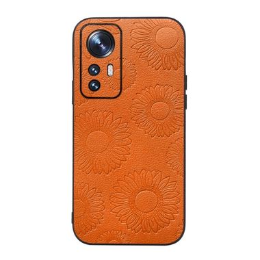 Kožený kryt Sunflower na Xiaomi 12 Pro - Oranžová