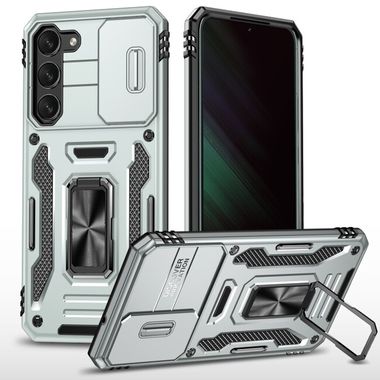 Kryt Folding Magnetic Holder Armor na Samsung Galaxy S24 5G - Sivá