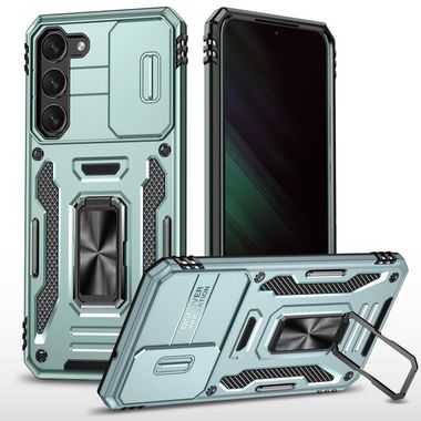 Kryt Folding Magnetic Holder Armor na Samsung Galaxy S24 Plus 5G - Alpská zelená