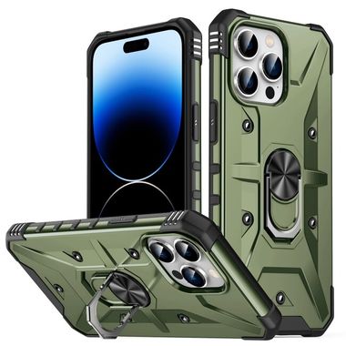 Kryt Magnetic Holder Armor na iPhone 14 Pro - Army Green