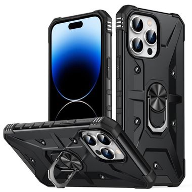 Kryt Magnetic Holder Armor na iPhone 14 Pro - Čierna