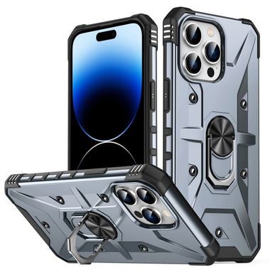 Kryt Magnetic Holder Armor na iPhone 14 Pro - Šedá