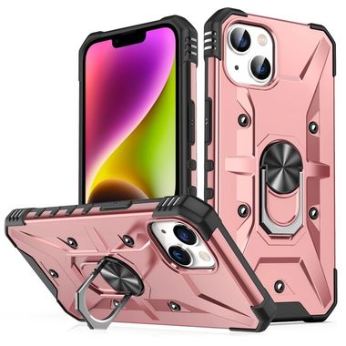 Kryt Magnetic Holder Armor na iPhone 14 - Ružovozlatá