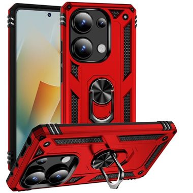 Kryt Magnetic Holder Armor na Xiaomi Redmi Note 13 Pro 4G - Červená