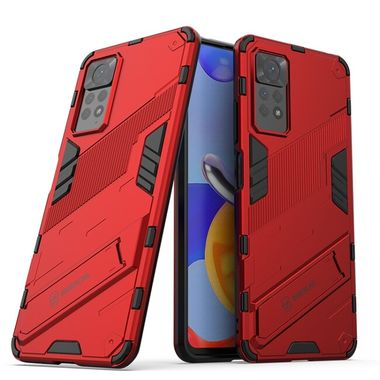 Kryt Punk Armor na Xiaomi Redmi Note 11 Pro - Červená