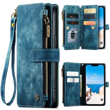 Multifunkčné peňaženkové puzdro CASEME C30 na iPhone 15 - Modrá