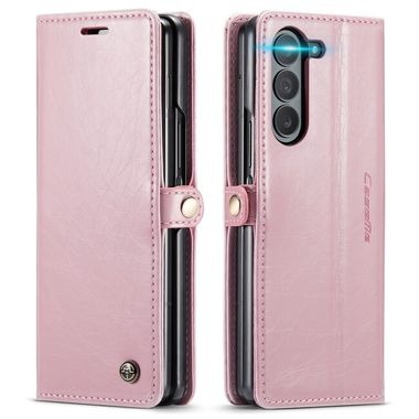 Multifunkčné peňaženkové puzdro CaseMe Crazy Horse na Samsung Galaxy Z Fold5 - Ružová