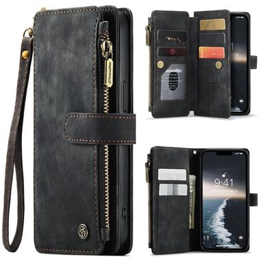 Multifunkčné peňaženkové puzdro CASEME Detachable na iPhone 15 Plus - Čierna