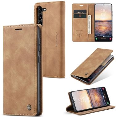Multifunkčné peňaženkové puzdro CaseMe Flip na Samsung Galaxy S24 5G - Hnedá