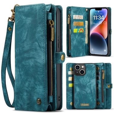 Multifunkčné peňaženkové puzdro CaseMe na iPhone 15 Plus - Modrá