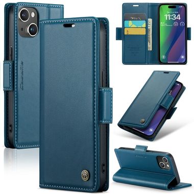 Multifunkčné peňaženkové puzdro CASEME na iPhone 15 Plus - Modrá