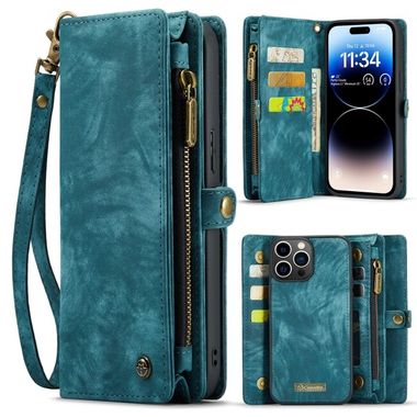 Multifunkčné peňaženkové puzdro CASEME na iPhone 15 Pro - Modrá