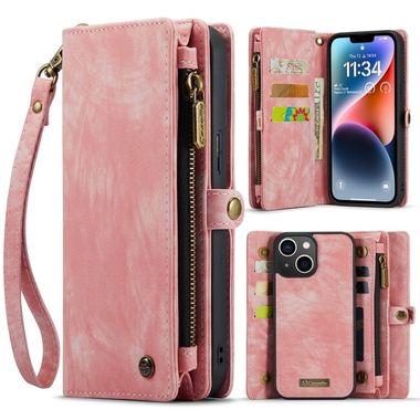 Multifunkčné peňaženkové puzdro CASEME na iPhone 15 - Ružová