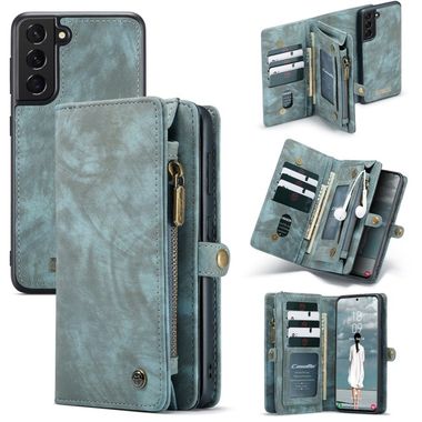 Multifunkčné peňaženkové puzdro CASEME na Samsung Galaxy S21 FE - Modrá
