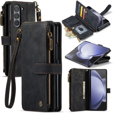 Multifunkčné peňaženkové puzdro CaseMe na Samsung Galaxy Z Fold5 - Čierna