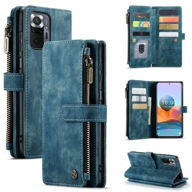 Multifunkčné peňaženkové puzdro CaseMe na Xiaomi Redmi Note 10 Pro - Modrá