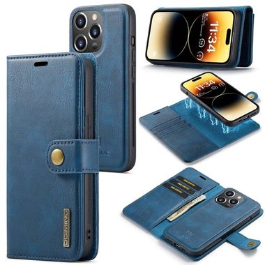 Multifunkčné peňaženkové puzdro DG.MING na iPhone 15 Pro - Modrá