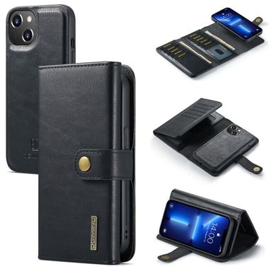 Multifunkčné peňaženkové puzdro DG.MING na iPhone 13 - Čierna