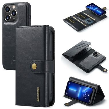Multifunkčné peňaženkové puzdro DG.MING na iPhone 13 Pro Max - Čierna