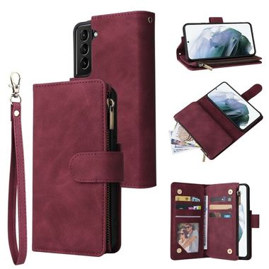 Multifunkčné peňaženkové puzdro na Samsung Galaxy S22 5G - Wine Red
