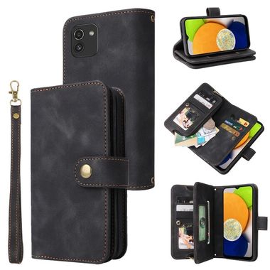 Multifunkčné peňaženkové puzdro na váš Samsung Galaxy A03 - Čierna