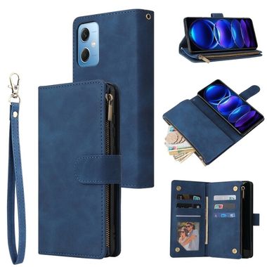 Multifunkčné peňaženkové puzdro na váš Xiaomi Redmi Note 12 5G - Modrá