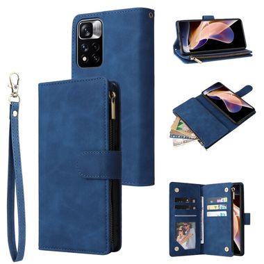 Multifunkčné peňaženkové puzdro na Xiaomi Redmi Note 11 Pro - Modrá