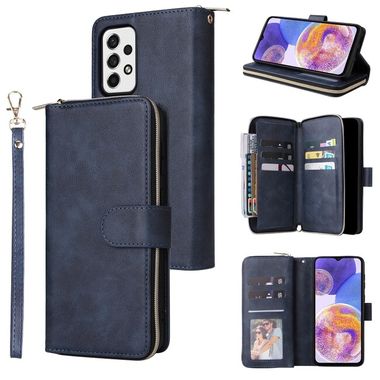 Multifunkčné peňaženkové puzdro ZIPPER na váš Samsung Galaxy A23 5G - Modrá
