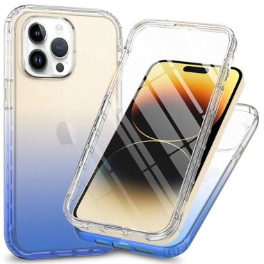 Obojstranný Gumený kryt iPhone 15 Pro - Modrá