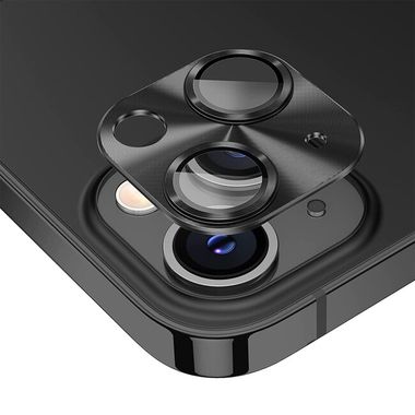 Ochranné sklo ENKAY Alloy na zadnú kameru pre iPhone 15 - Čierna