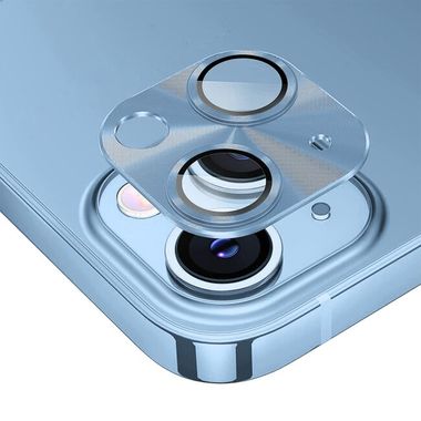 Ochranné sklo ENKAY Alloy na zadnú kameru pre iPhone 15 - Modrá