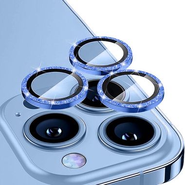 Ochranné sklo ENKAY Alloy na zadnú kameru pre iPhone 15 Pro - Modrá