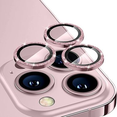 Ochranné sklo ENKAY Alloy na zadnú kameru pre iPhone 15 Pro - Ružová