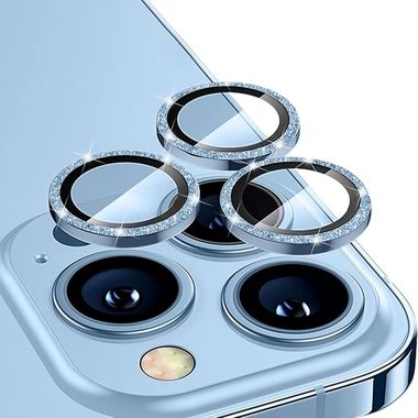 Ochranné sklo ENKAY Alloy na zadnú kameru pre iPhone 15 Pro - Sierra modrá