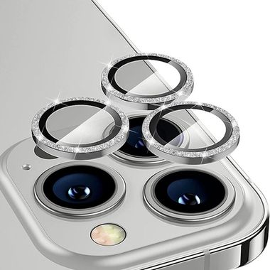 Ochranné sklo ENKAY Alloy na zadnú kameru pre iPhone 15 Pro - Strieborná