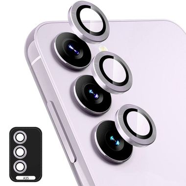 Ochranné sklo ENKAY Aluminium na kameru pre telefón Galaxy A35 - Bledo fialová
