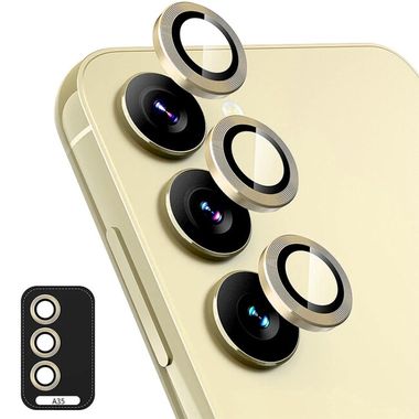 Ochranné sklo ENKAY Aluminium na kameru pre telefón Galaxy A35 - Zlatá