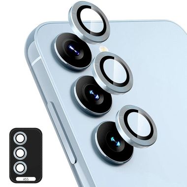 Ochranné sklo ENKAY Aluminium na kameru pre telefón Galaxy A55 - Bledo modrá