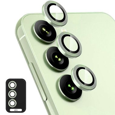 Ochranné sklo ENKAY Aluminium na kameru pre telefón Galaxy A55 - Zelená