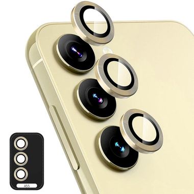 Ochranné sklo ENKAY Aluminium na kameru pre telefón Galaxy A55 - Zlatá